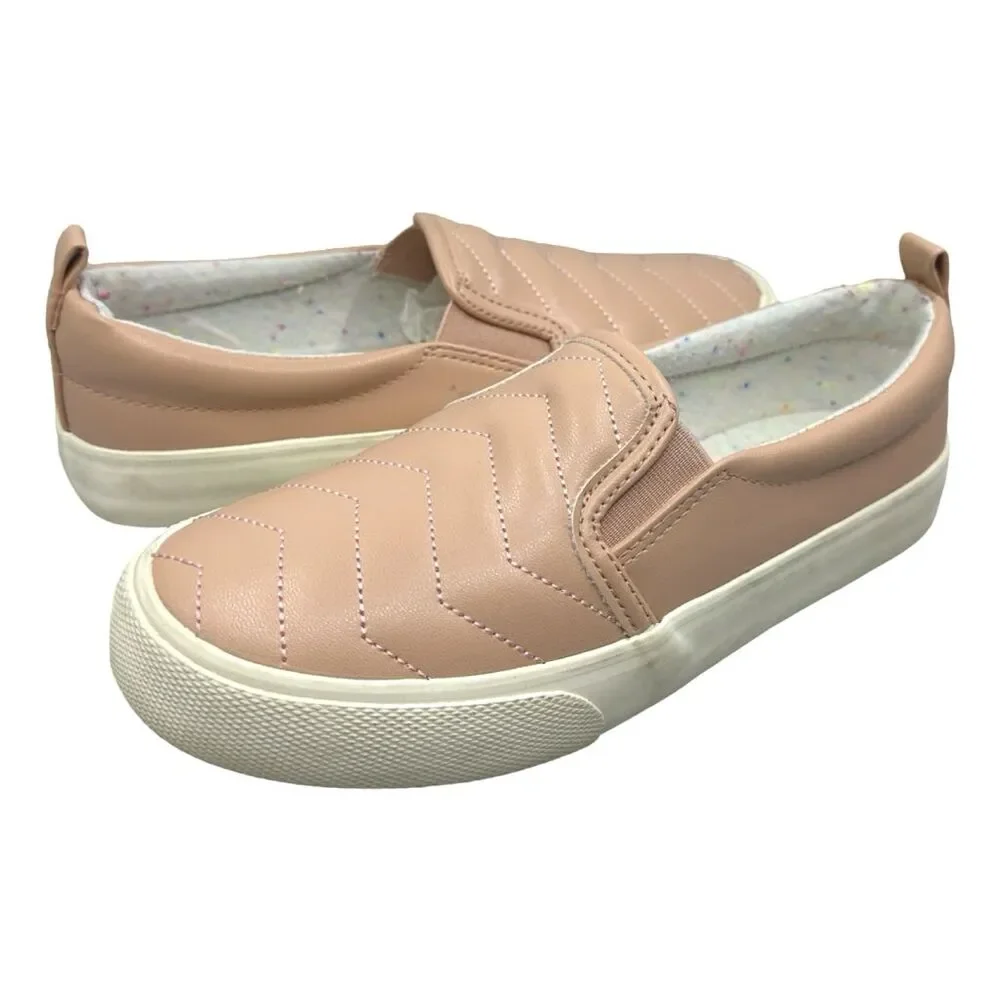 Cat & Jack Girls Nellie Chevron Stitch Slip-On Sneakers - Size 2